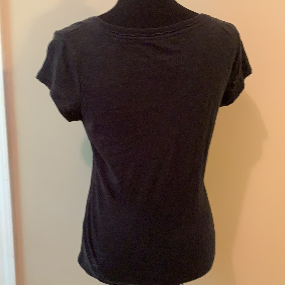 Solid Black V Neck Tee - Picture 2 of 2